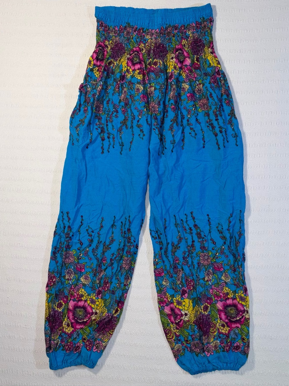 Womens Boho Harem Wide Leg Drop Crotch Palazzo Pants Size S Hippie Artsy